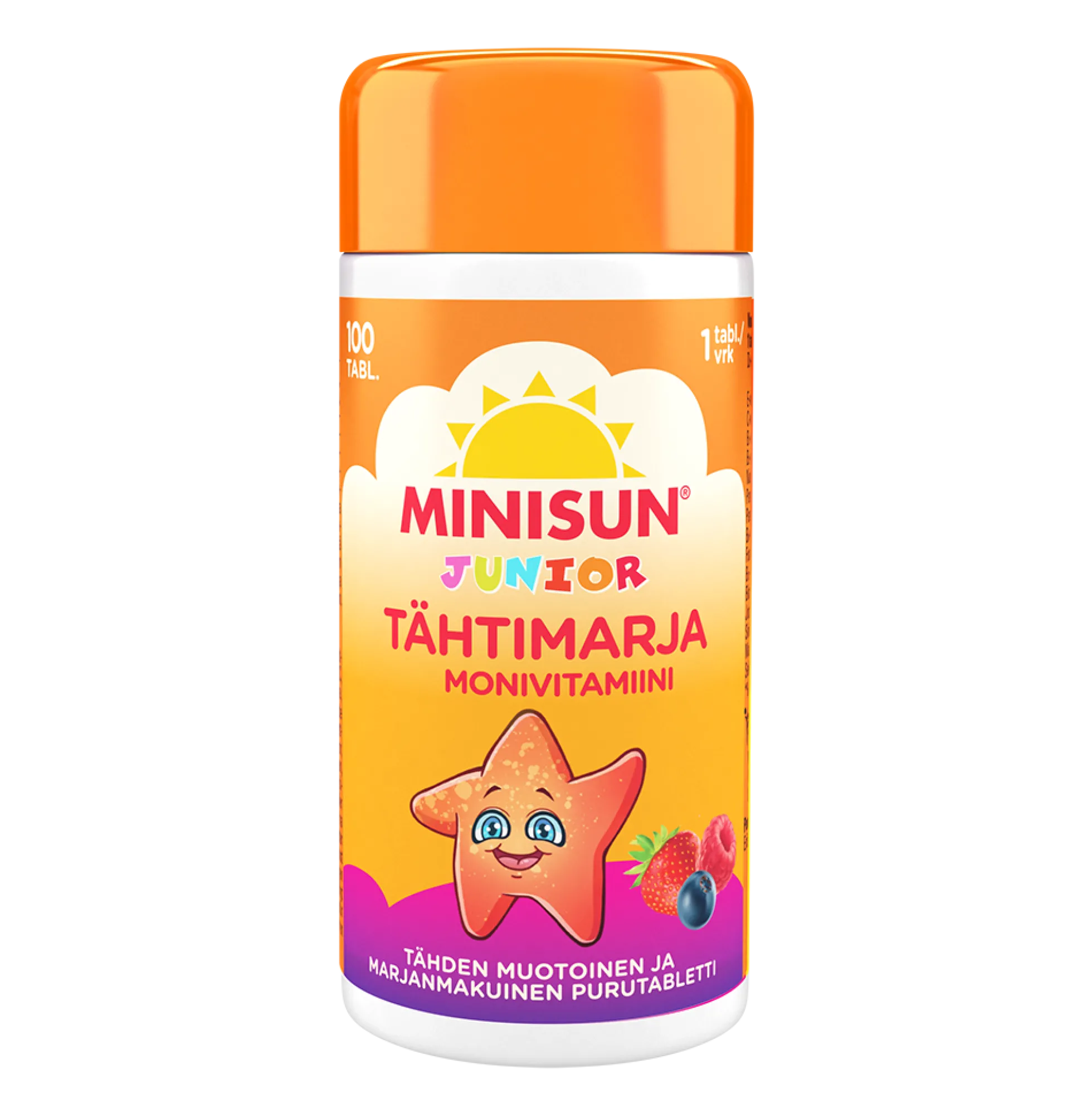 MINISUN MULTIVITAMIN JUNIOR TÄHTIMARJA 100 tbl