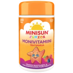 MINISUN MULTIVITAMIN JUNIOR TÄHTIMARJA 200 tabl