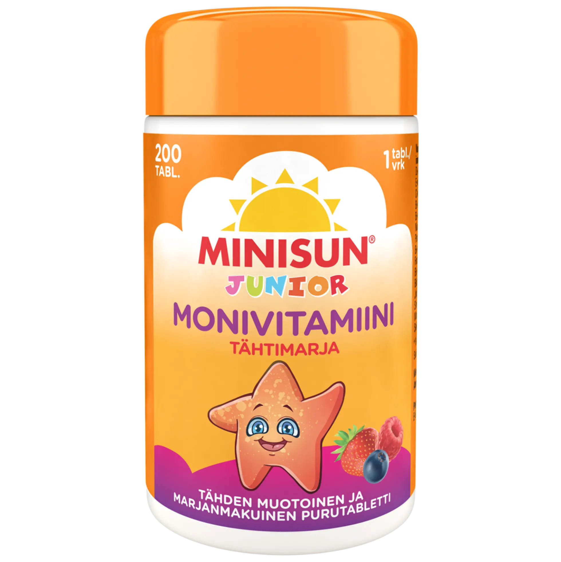 MINISUN MULTIVITAMIN JUNIOR TÄHTIMARJA 200 tabl