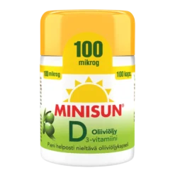 MINISUN OLIIVIÖLJYKAPSELI 100 MIKROG 100 kaps.