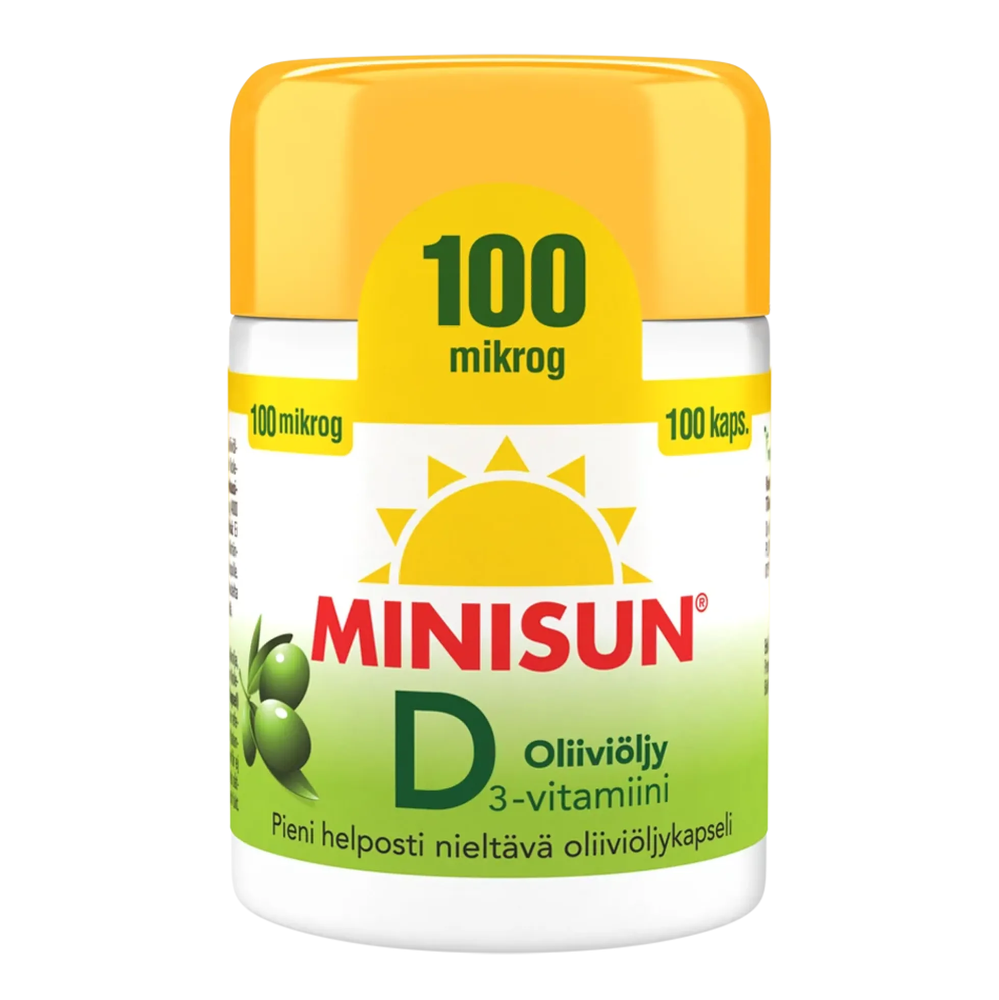 MINISUN OLIIVIÖLJYKAPSELI 100 MIKROG 100 kaps.