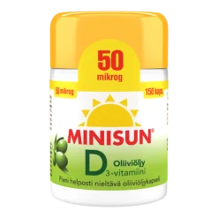 MINISUN OLIIVIÖLJYKAPSELI 50 MIKROG 150 kaps.