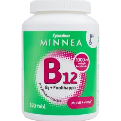 Minnea B12+B6+Foolihappo tabletti 150 kpl