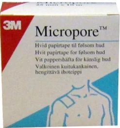 3M Micropore valkoinen kuituteippi, 12,5 mm x 10 m