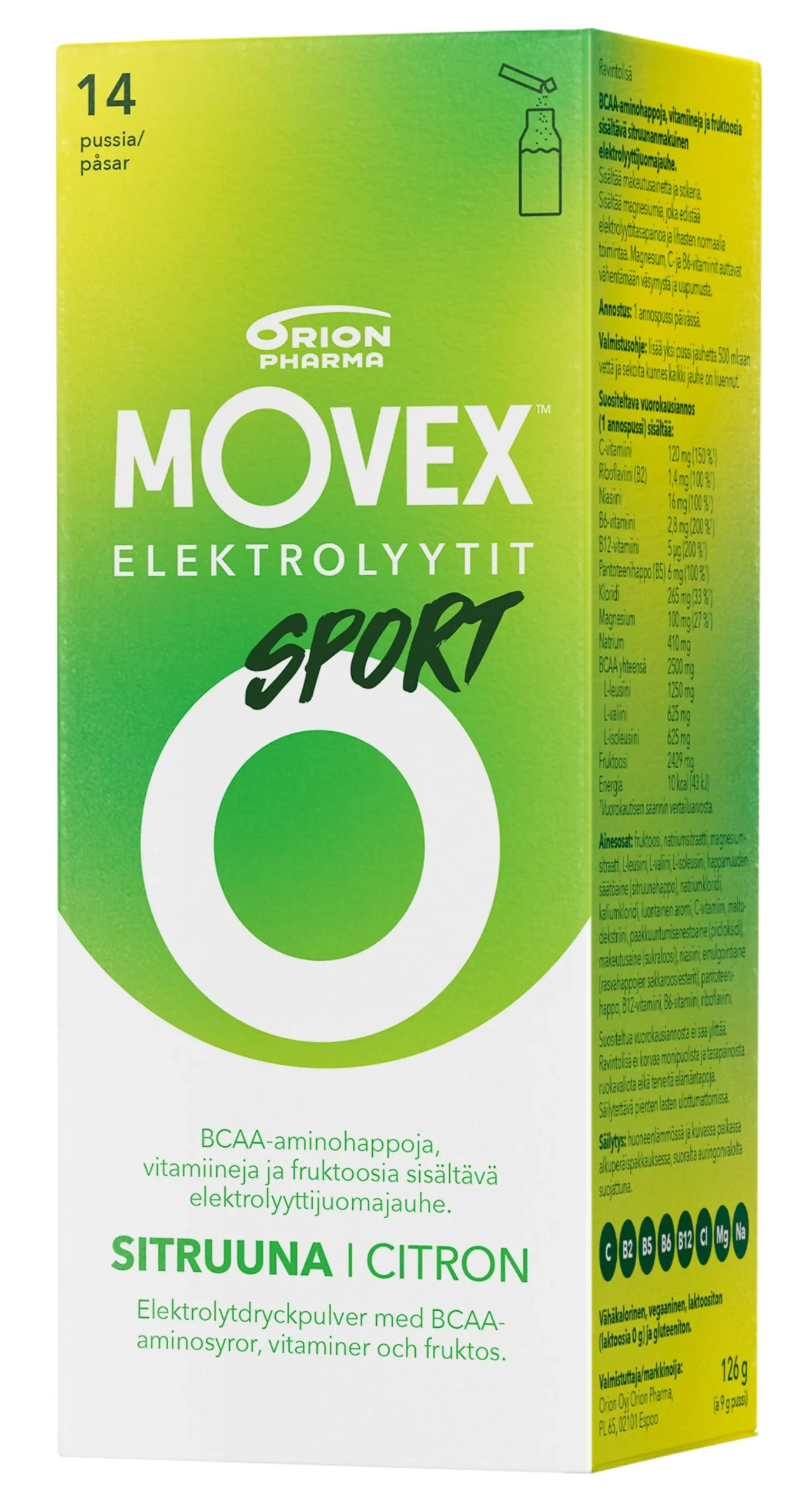 Movex Elektrolyyttijuomajauhe Sport 14 pussia