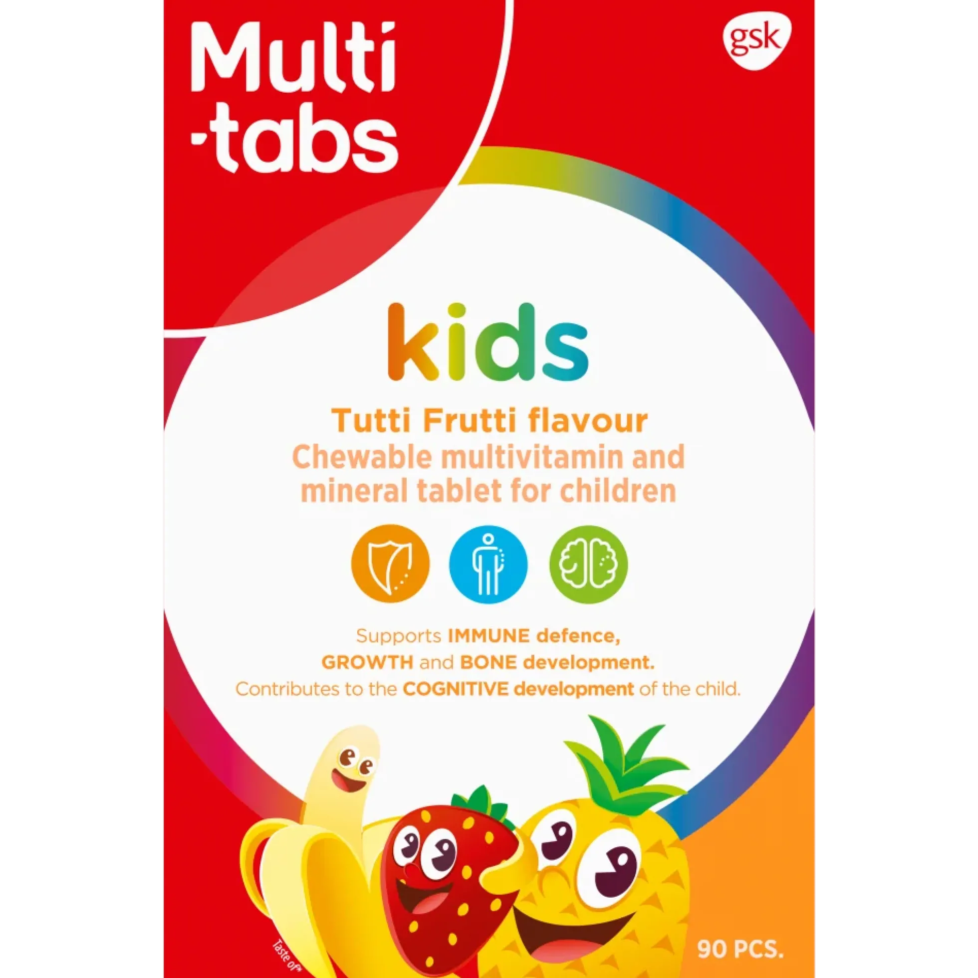 Multi-tabs Kids Tutti Frutti Monivitamiini 90 purutabl