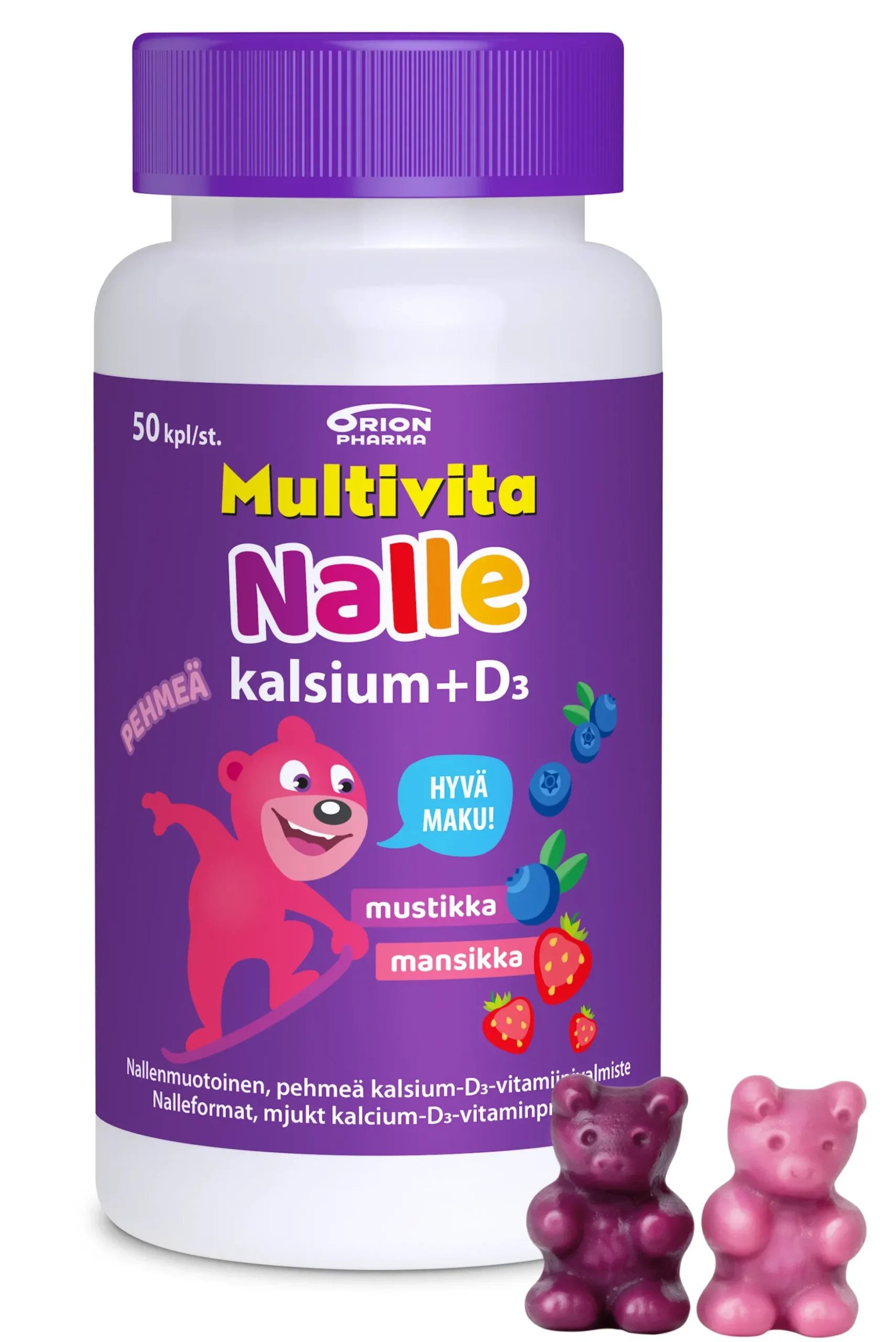 Multivita Nalle Kalsium+D3 - 50 tabl