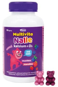 Multivita Nalle Kalsium+D3 - 90 tbl