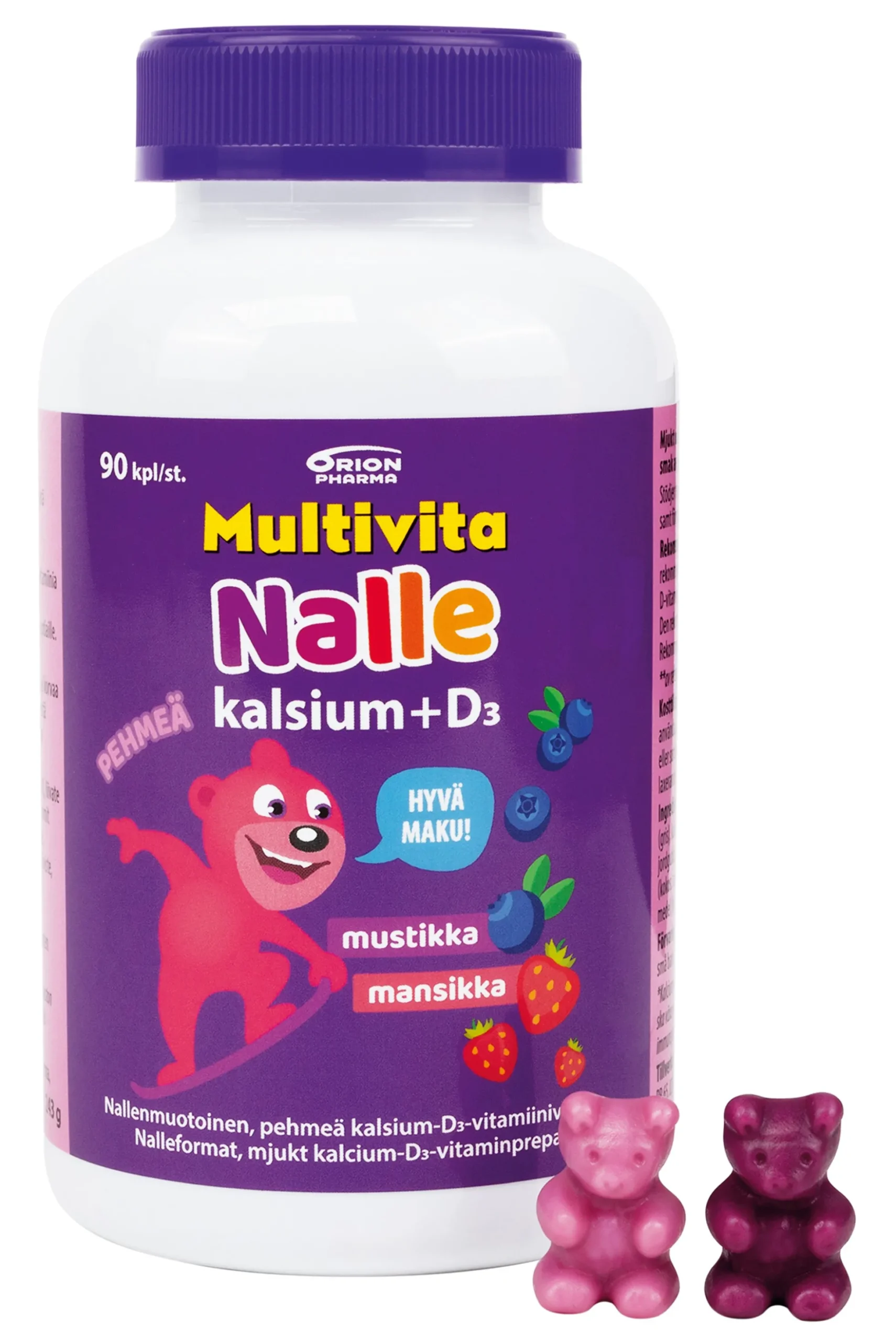 Multivita Nalle Kalsium+D3 - 90 tbl