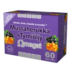 Mustaherukka + Tyrniöljy Omegat 60 kapselia