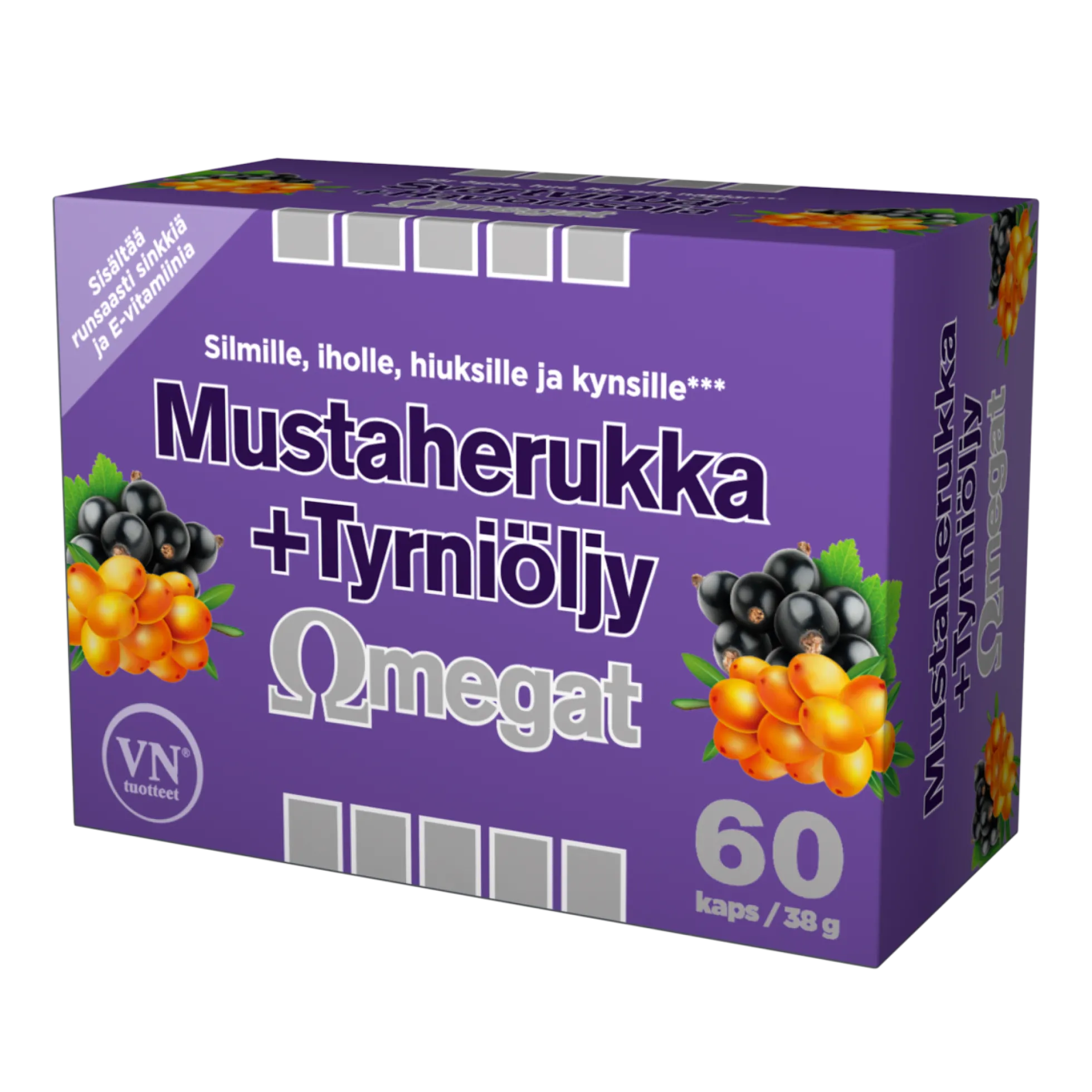 Mustaherukka + Tyrniöljy Omegat 60 kapselia