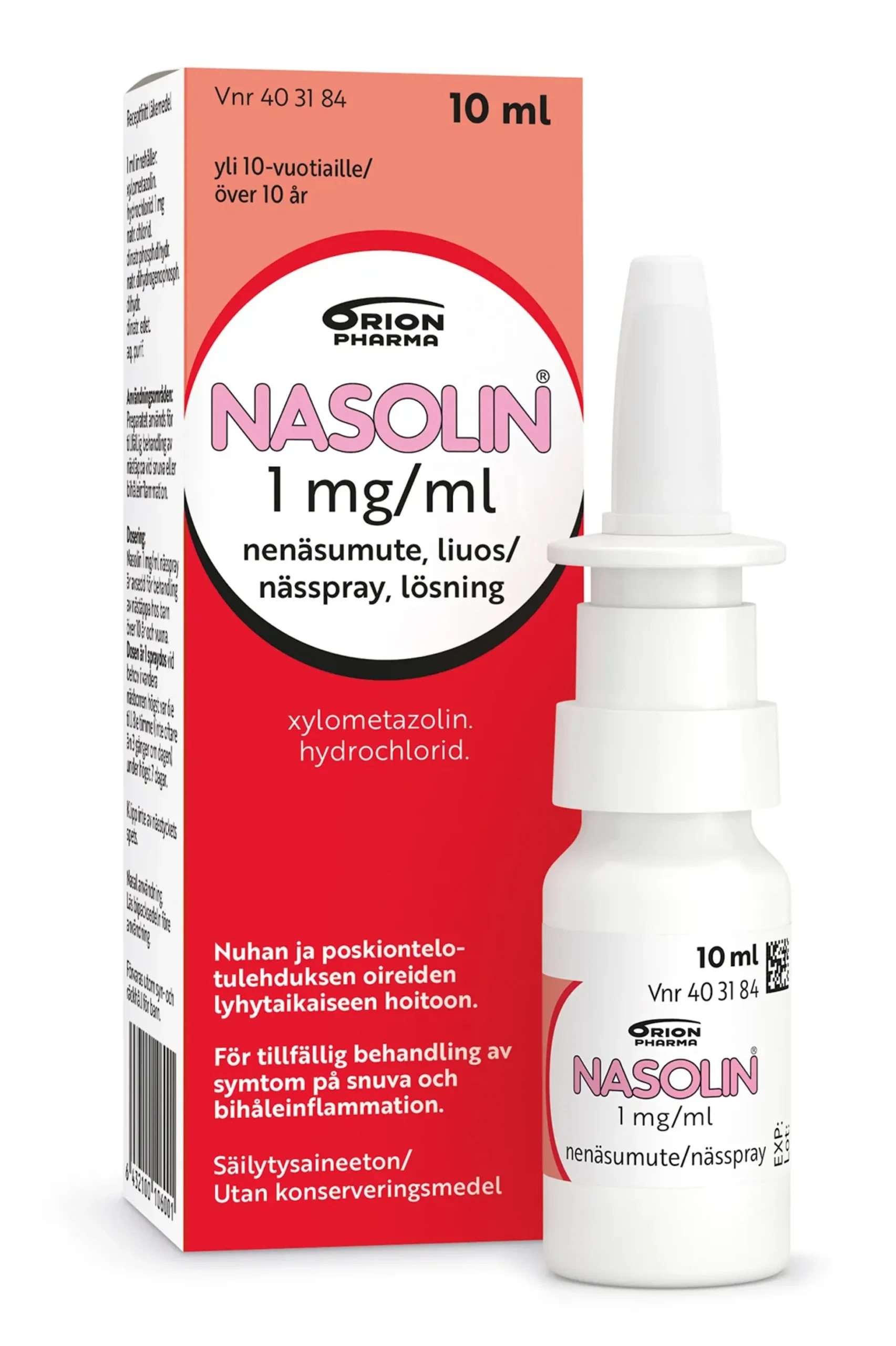 NASOLIN 1 mg/ml nenäsumute 10 ml
