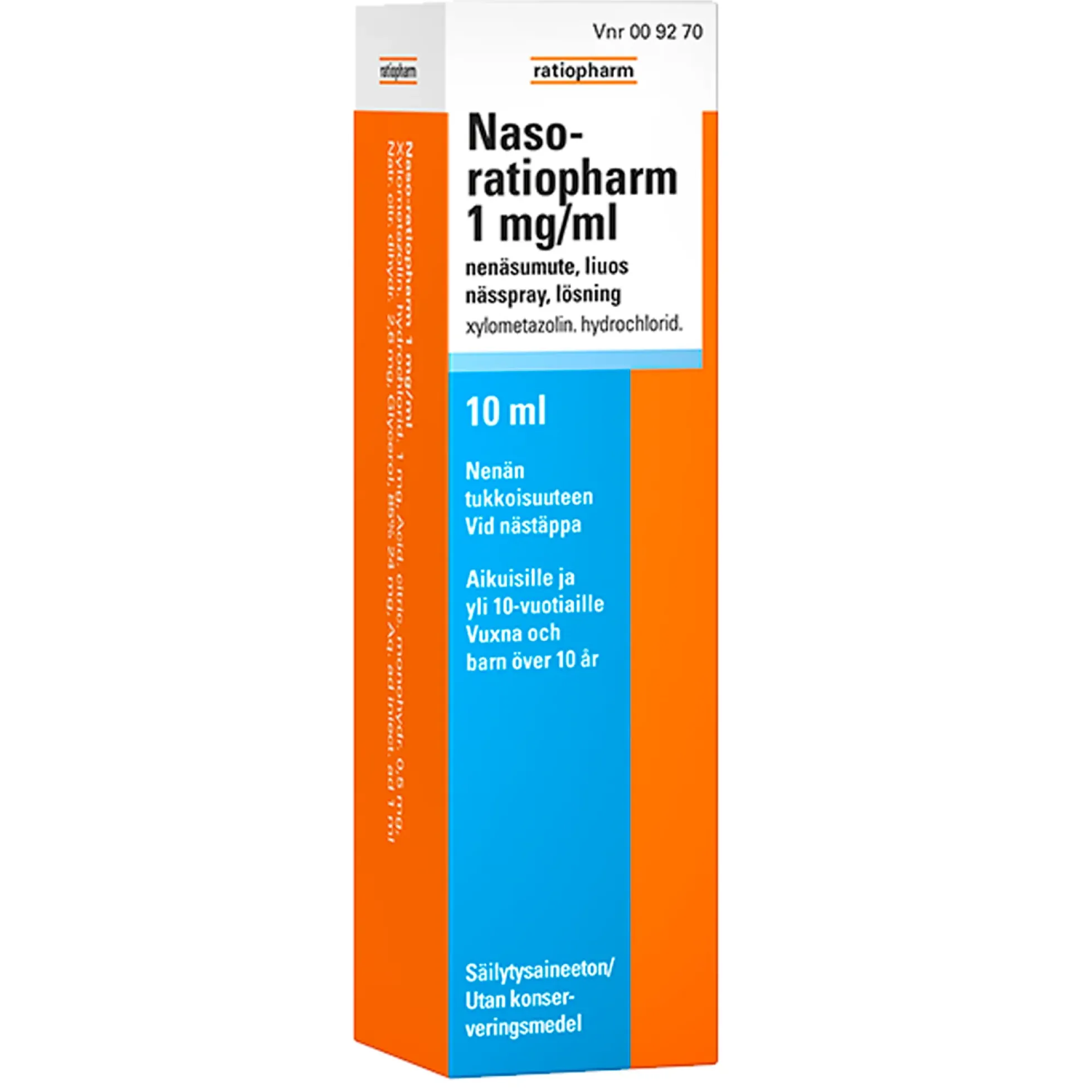 Naso-ratiopharm 1 mg/ml nenäsumute 10 ml