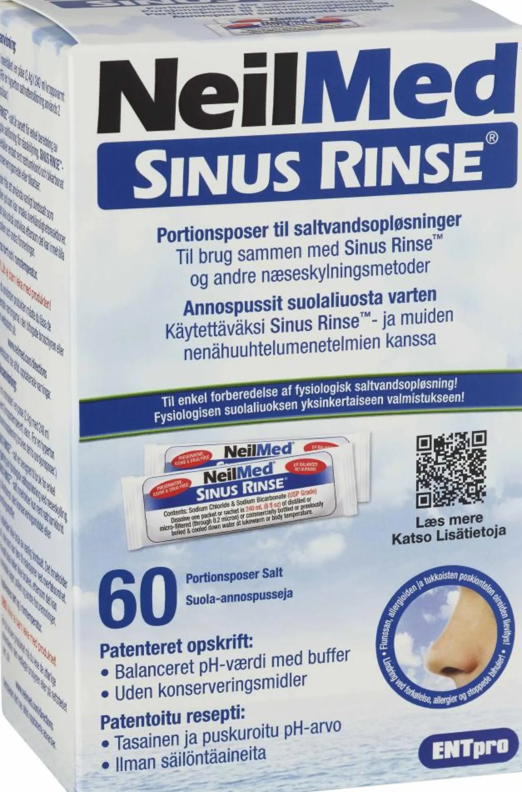 NeilMed Sinus Rinse suola-annospussi 60 kpl