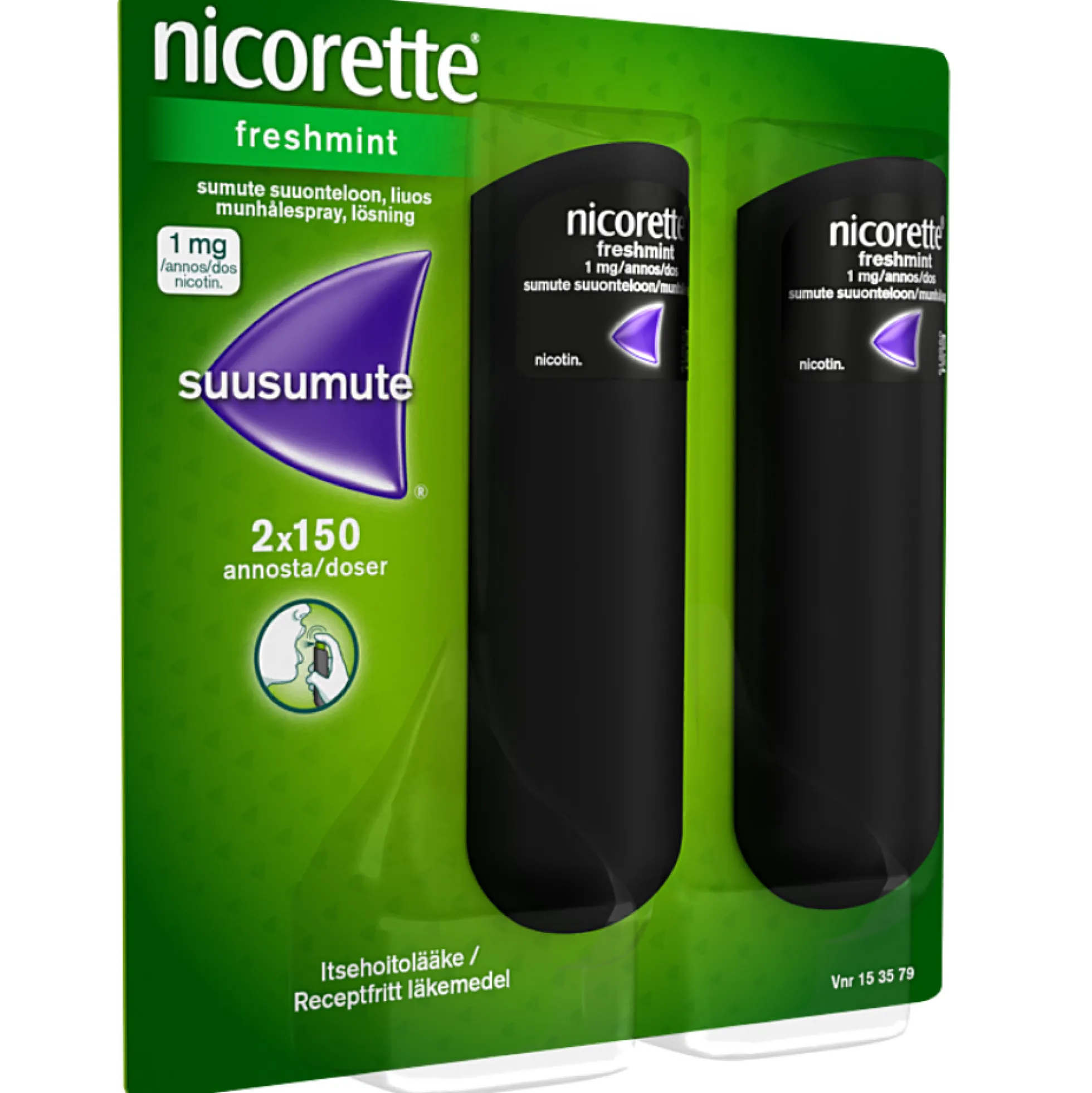 Nicorette Freshmint suusumute 1 mg/annos - eri kokoja