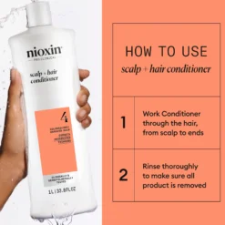 Nioxin System 4 Conditioner for Colored Thinning Hair 1000 ml -Hoitoaine selvästi ohentuneille, värjätyille hiuksille