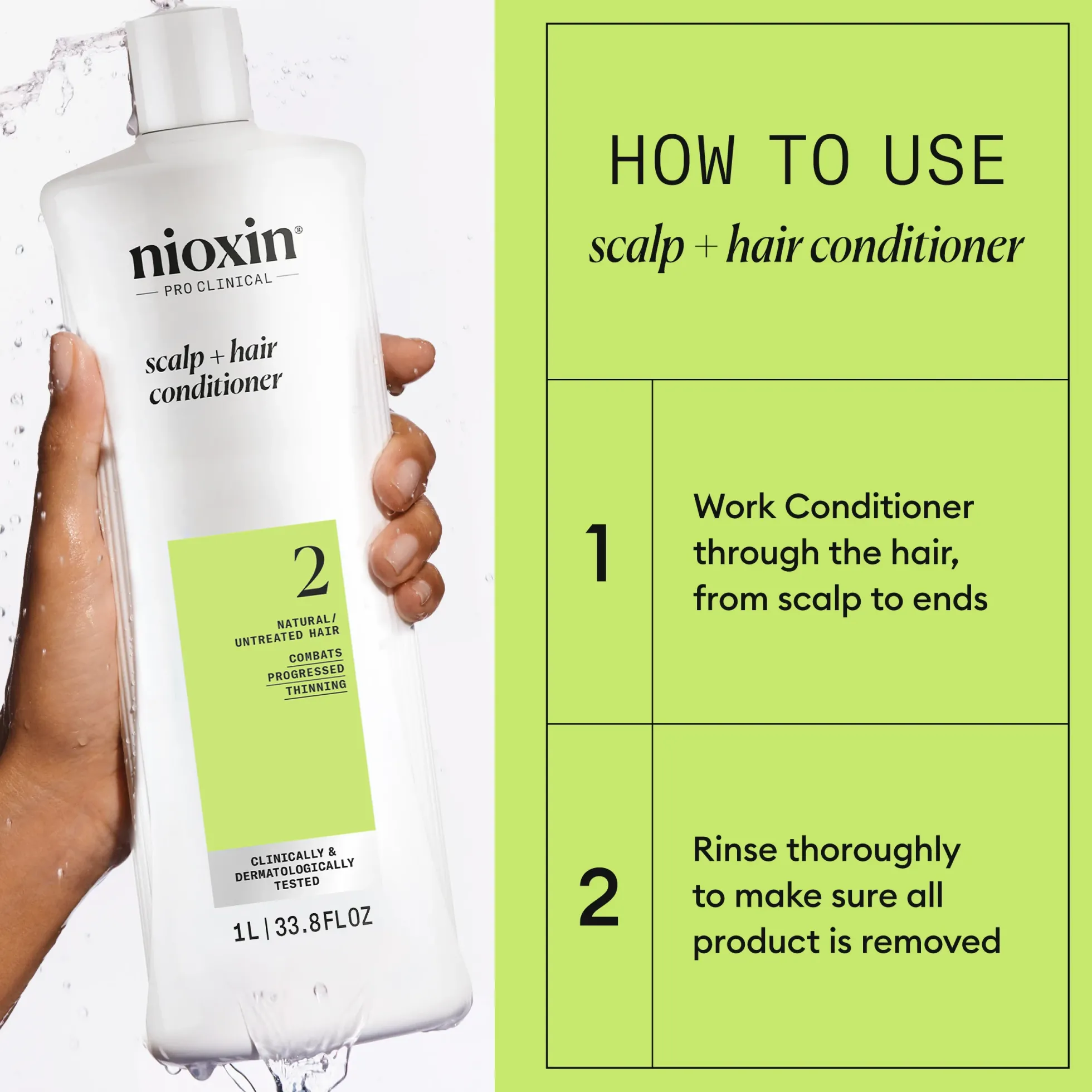 Nioxin System 2 Conditioner for Thinning Hair 1000 ml - Hoitoaine selvästi ohentuneille hiuksille