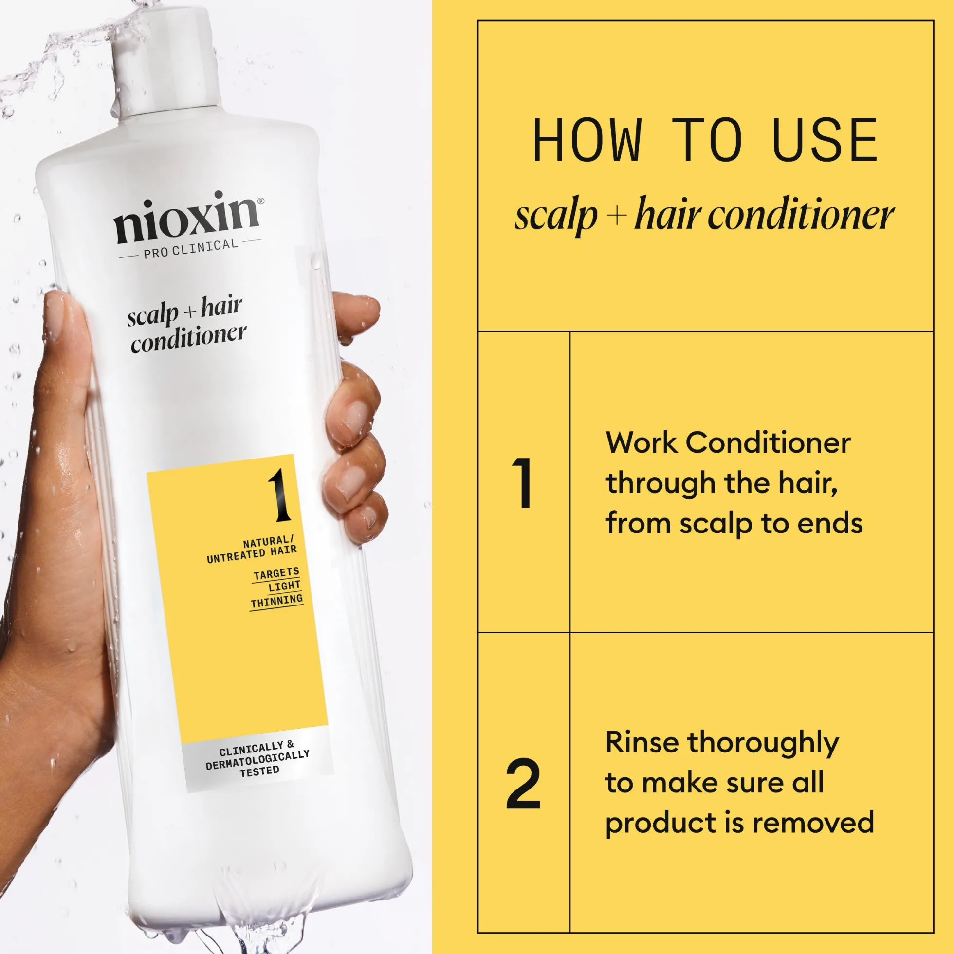 Nioxin System 1 Conditioner for Thinning Hair 1000 ml - Hoitoaine oheneville hiuksille