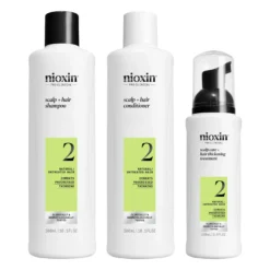 Nioxin System 2 Loyalty Kit for Thinning Hair 300 ml + 300 ml + 100 ml - Selvästi ohentuneille, käsittelemättömille hiuksille
