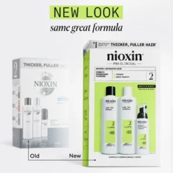 Nioxin System 2 Loyalty Kit for Thinning Hair 300 ml + 300 ml + 100 ml - Selvästi ohentuneille, käsittelemättömille hiuksille