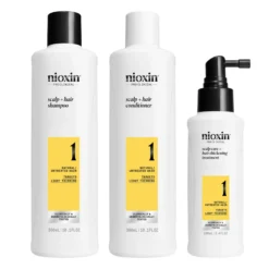 Nioxin System 1 Loyalty Kit for Thinning Hair 300 ml + 300 ml + 100 ml - Lievästi ohentuneille hiuksille