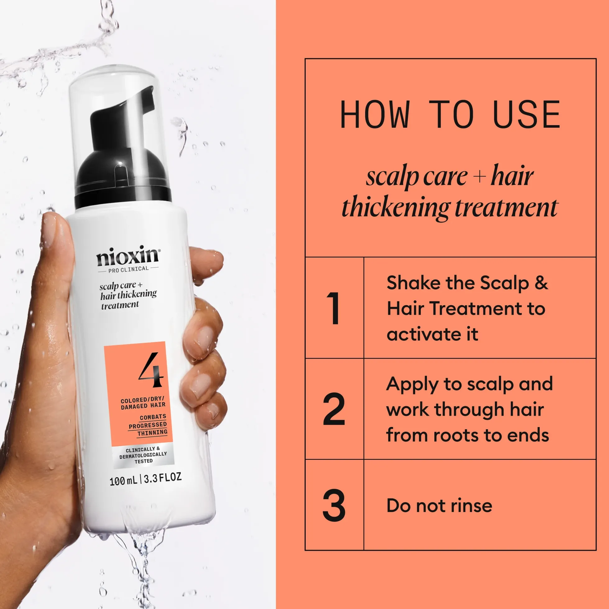 Nioxin System 4 Scalp Treatment for Colored Thinning Hair 100 ml - Hoitoseerumi selvästi ohentuneille, värjätyille hiuksille