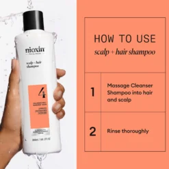 Nioxin System 4 Shampoo for Colored Thinning Hair 300 ml - Shampoo selvästi ohentuneille, värjätyille hiuksille