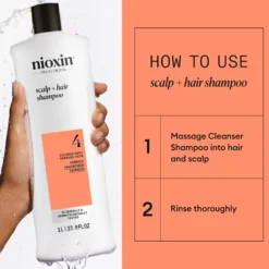 Nioxin System 4 Shampoo for Colored Thinning Hair 1000 ml - Shampoo selvästi ohentuneille, värjätyille hiuksille