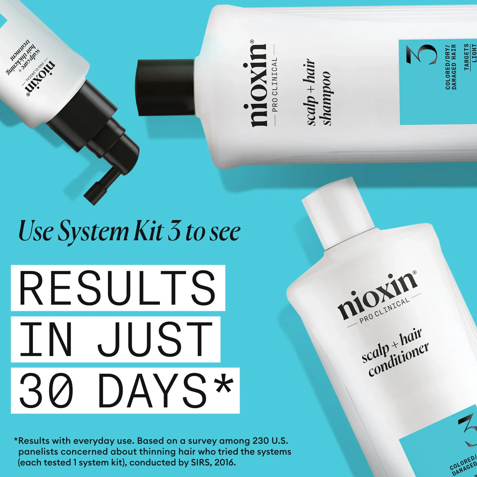 Nioxin System 3 Shampoo for Colored Thinning Hair 1000 ml - Shampoo ohentuneille, värjätyille hiuksille
