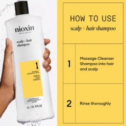 Nioxin System 1 Shampoo for Thinning Hair 1000 ml - Shampoo oheneville hiuksille