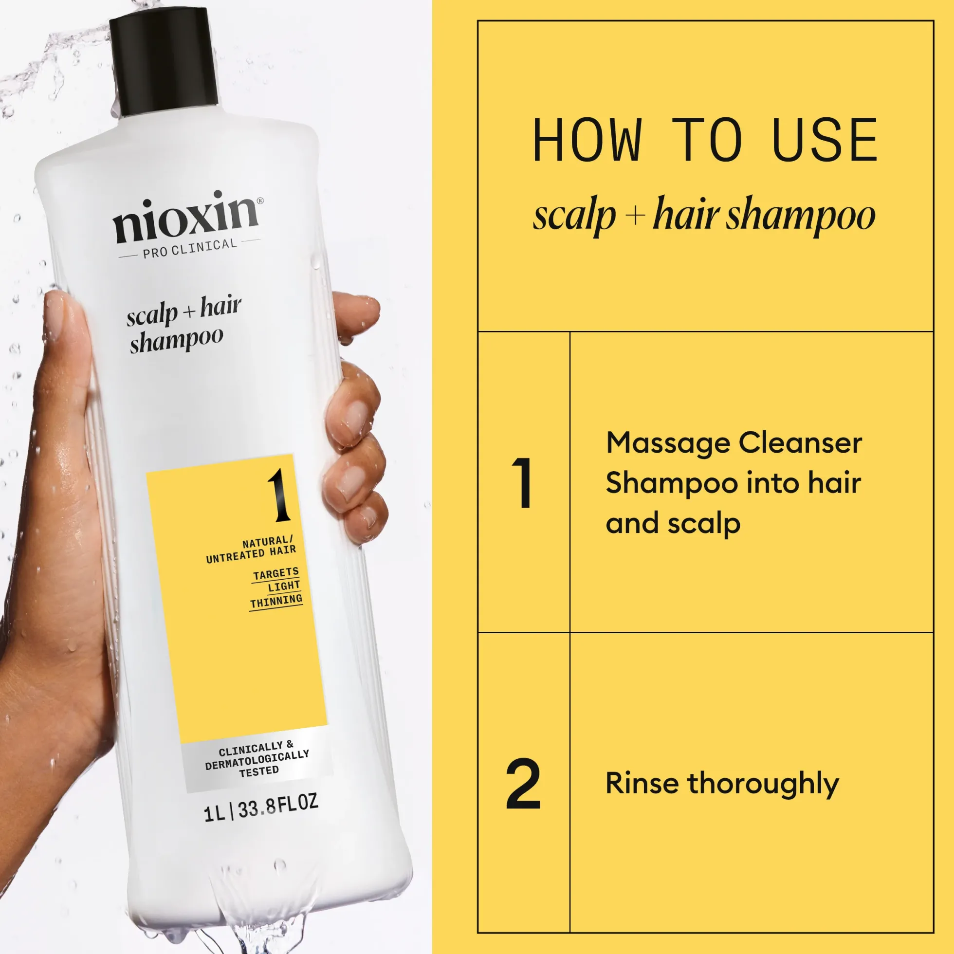 Nioxin System 1 Shampoo for Thinning Hair 1000 ml - Shampoo oheneville hiuksille