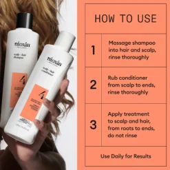 Nioxin System 4 Trial Kit for Colored Thinning Hair 150 ml + 150 ml + 40 ml - Selvästi ohentuneille, värjätyille hiuksille