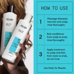 Nioxin System 3 Trial Kit for Colored Thinning Hair 150 ml + 150 ml + 50 ml - Ohentuneille, värjätyille hiuksille