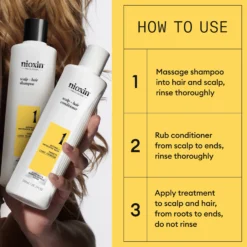 Nioxin System 1 Trial Kit for Thinning Hair 150 ml + 150 ml + 50 ml- Lievästi ohentuneille hiuksille