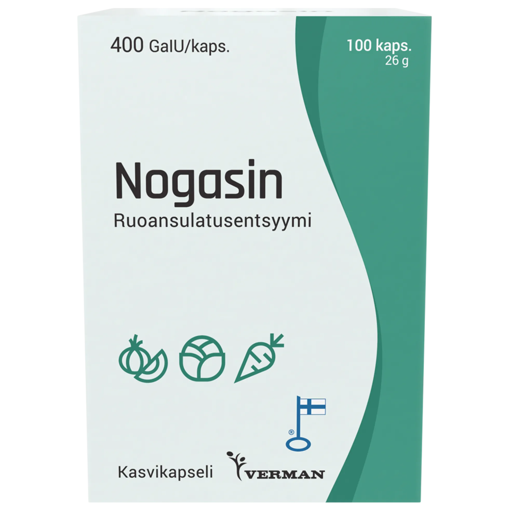 NOGASIN 400 GaIU KAPS - eri kokoja