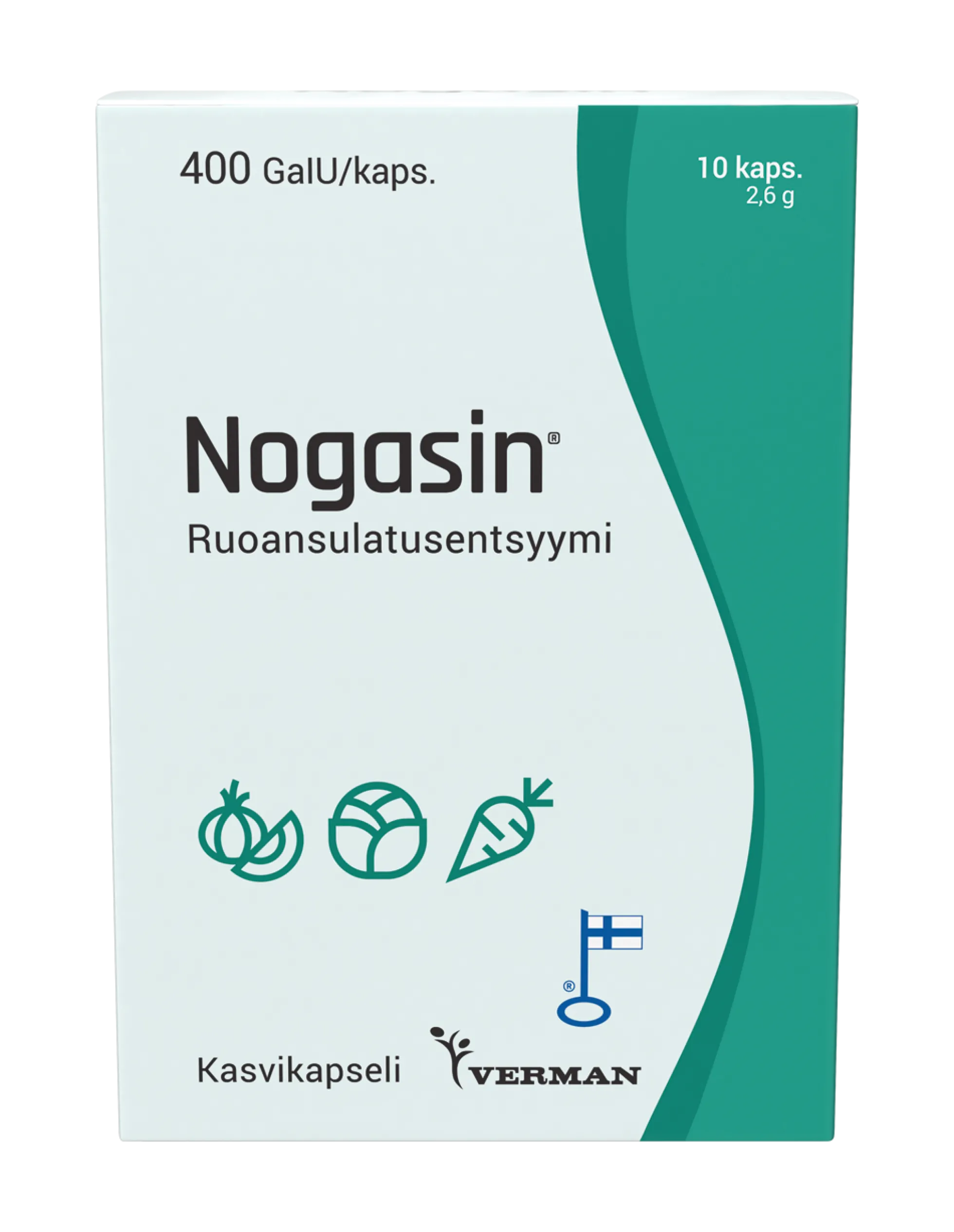 NOGASIN 400 GaIU KAPS - eri kokoja