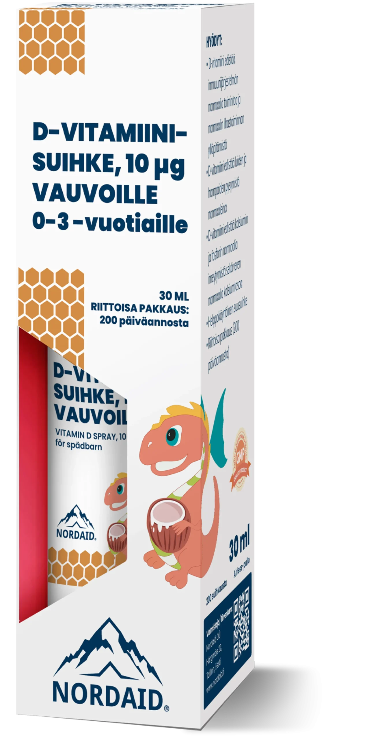 Nordaid 10 mcg D-vitamiinisuihke vauvoille 30 ml