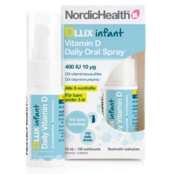 Nordic Health DLux Infant D3-suihke vauvoille 10 mikrog 15 ml 100 annosta