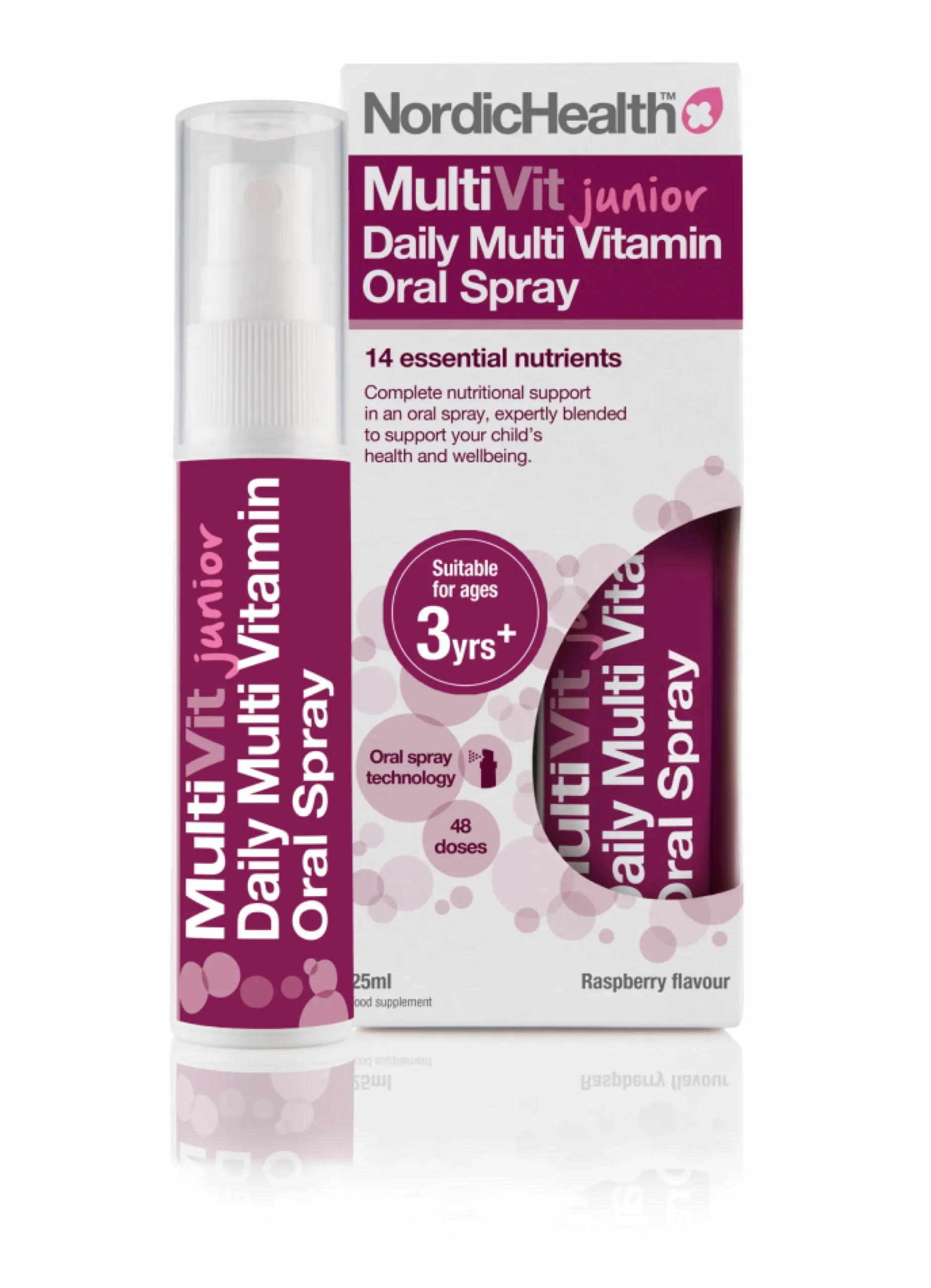 Nordic Health MultiVit Junior -monivitamiinisuihke lapsille 25 ml