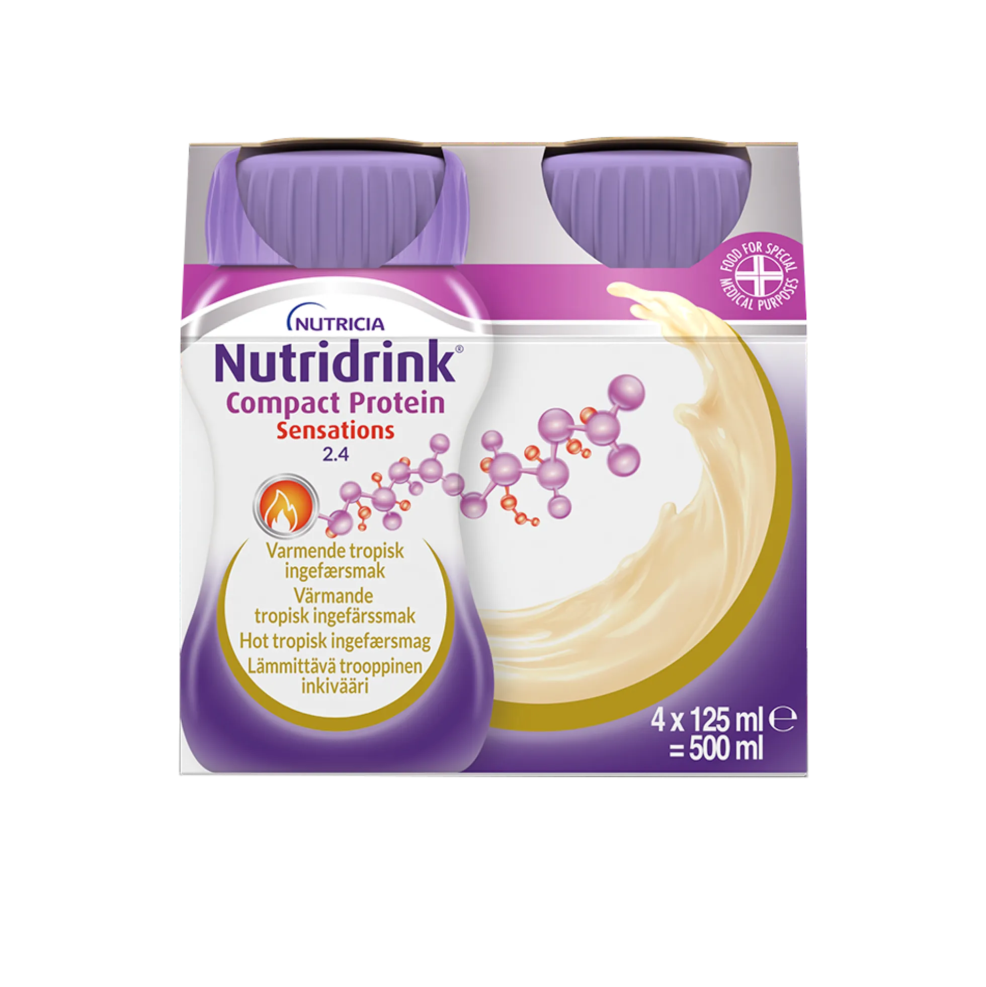 Nutridrink Compact Protein Sensations lämmittävä trooppinen inkivääri 4 x 125 ml