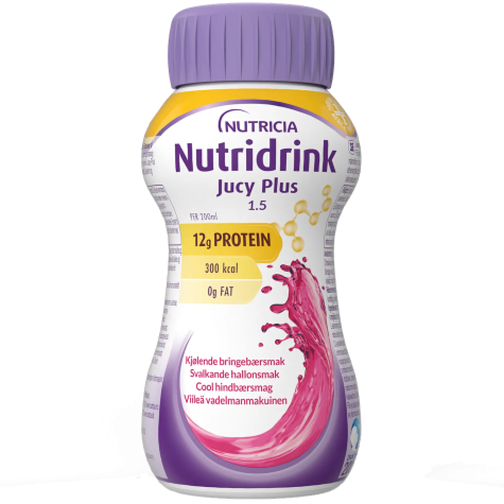 Nutridrink Jucy Plus viileä vadelma 4 x 200 ml
