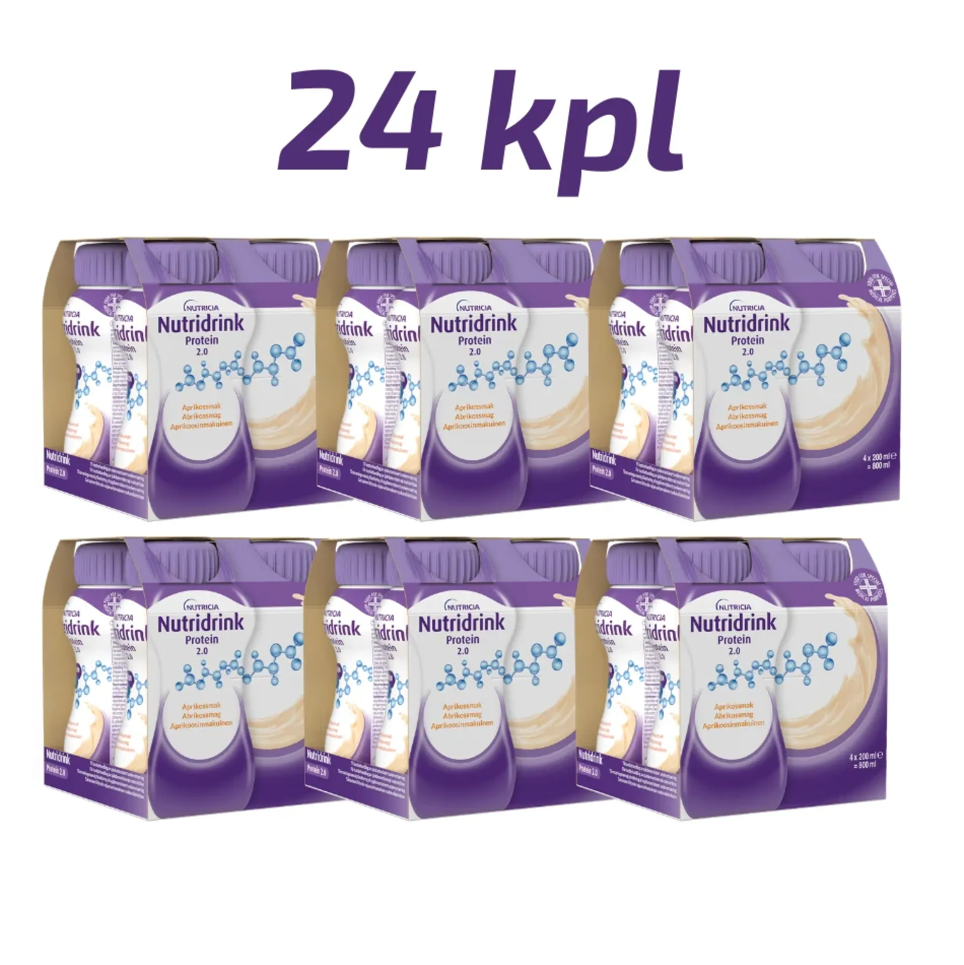 Nutridrink Protein 2.0 Aprikoosi säästöpakkaus 24X200 ml