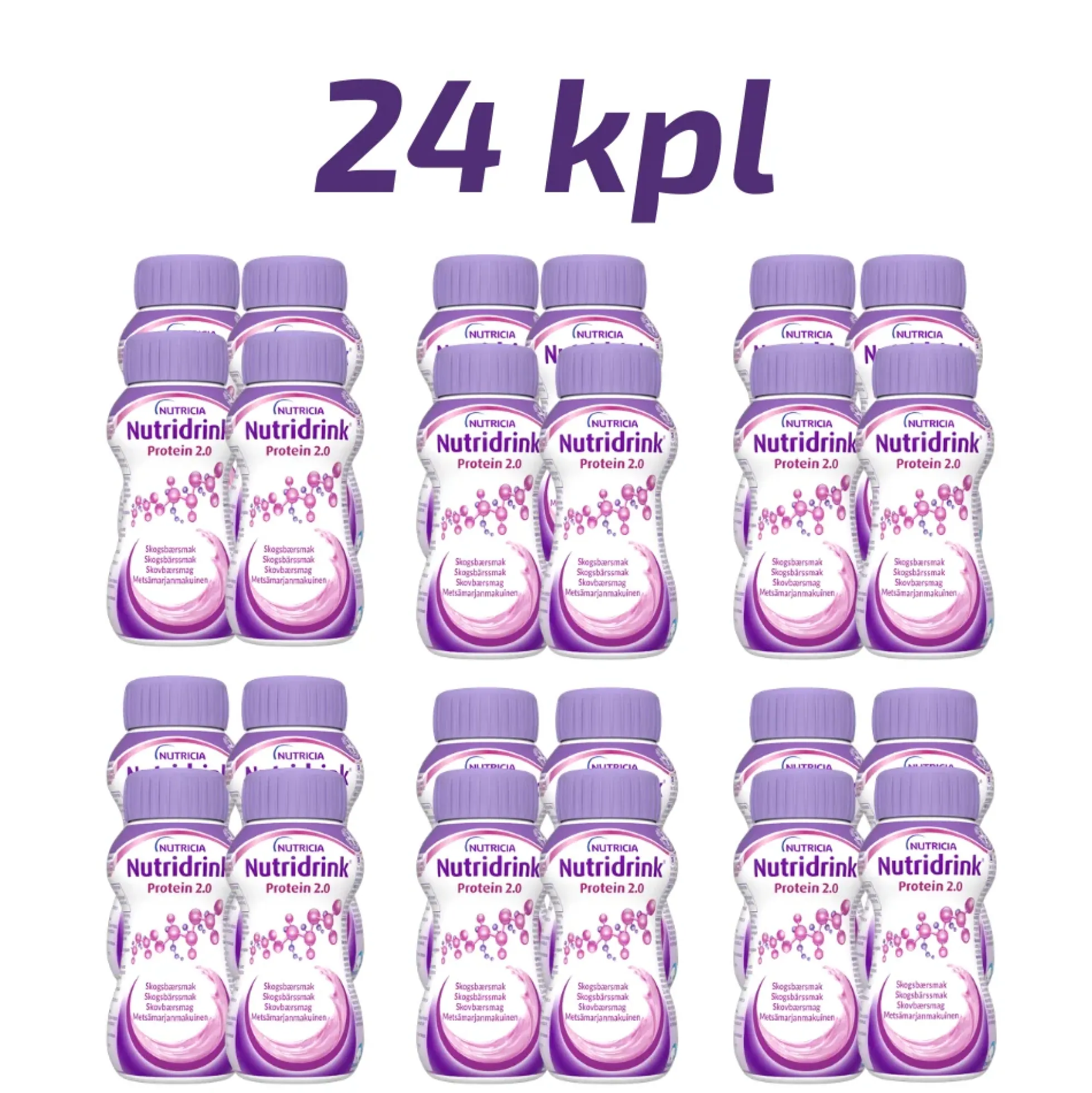 Nutridrink Protein 2.0 Metsämarja säästöpakkaus 24X200 ml