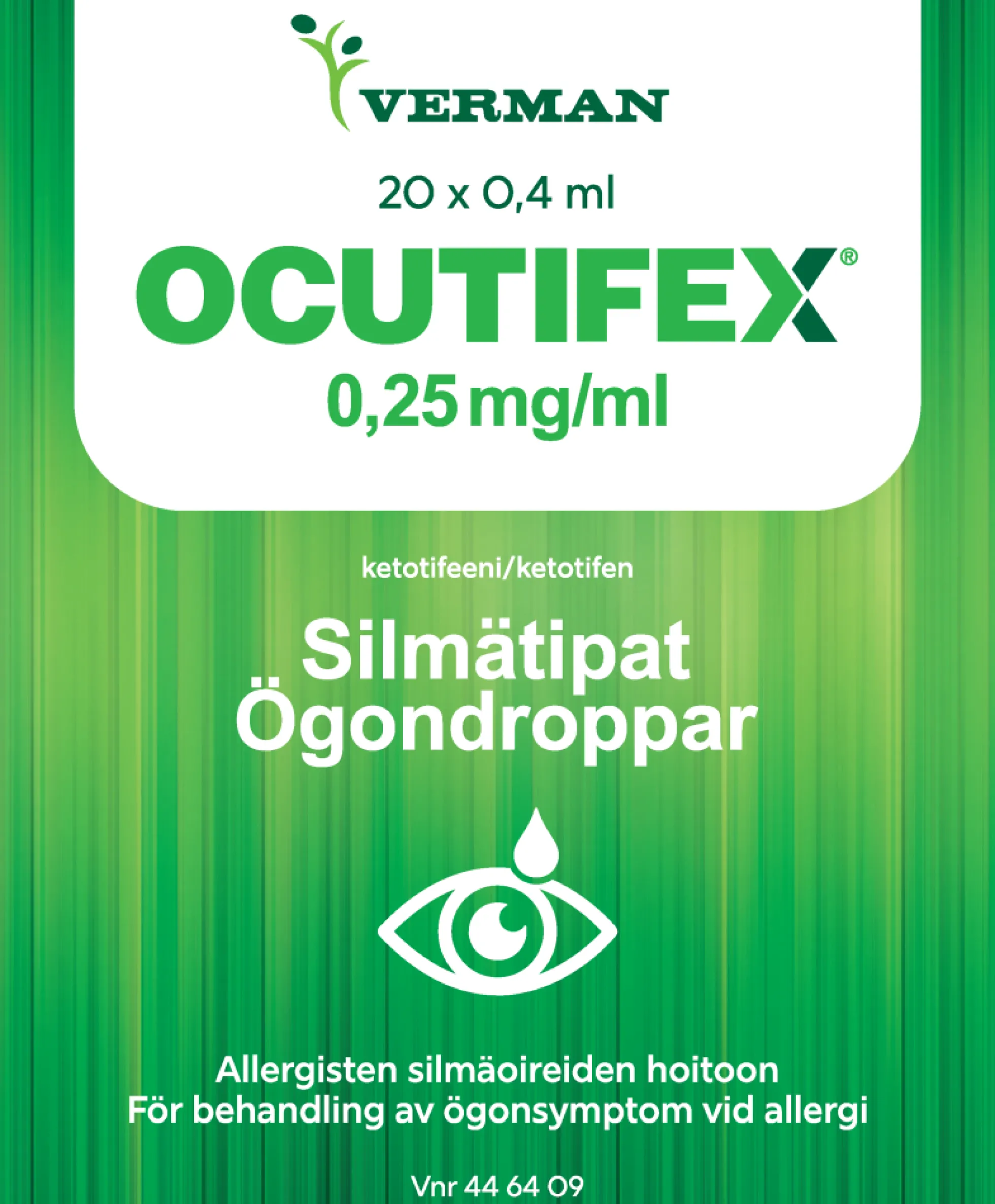 OCUTIFEX 0,25 mg/ml allergiasilmätipat -Eri pakkauskokoja