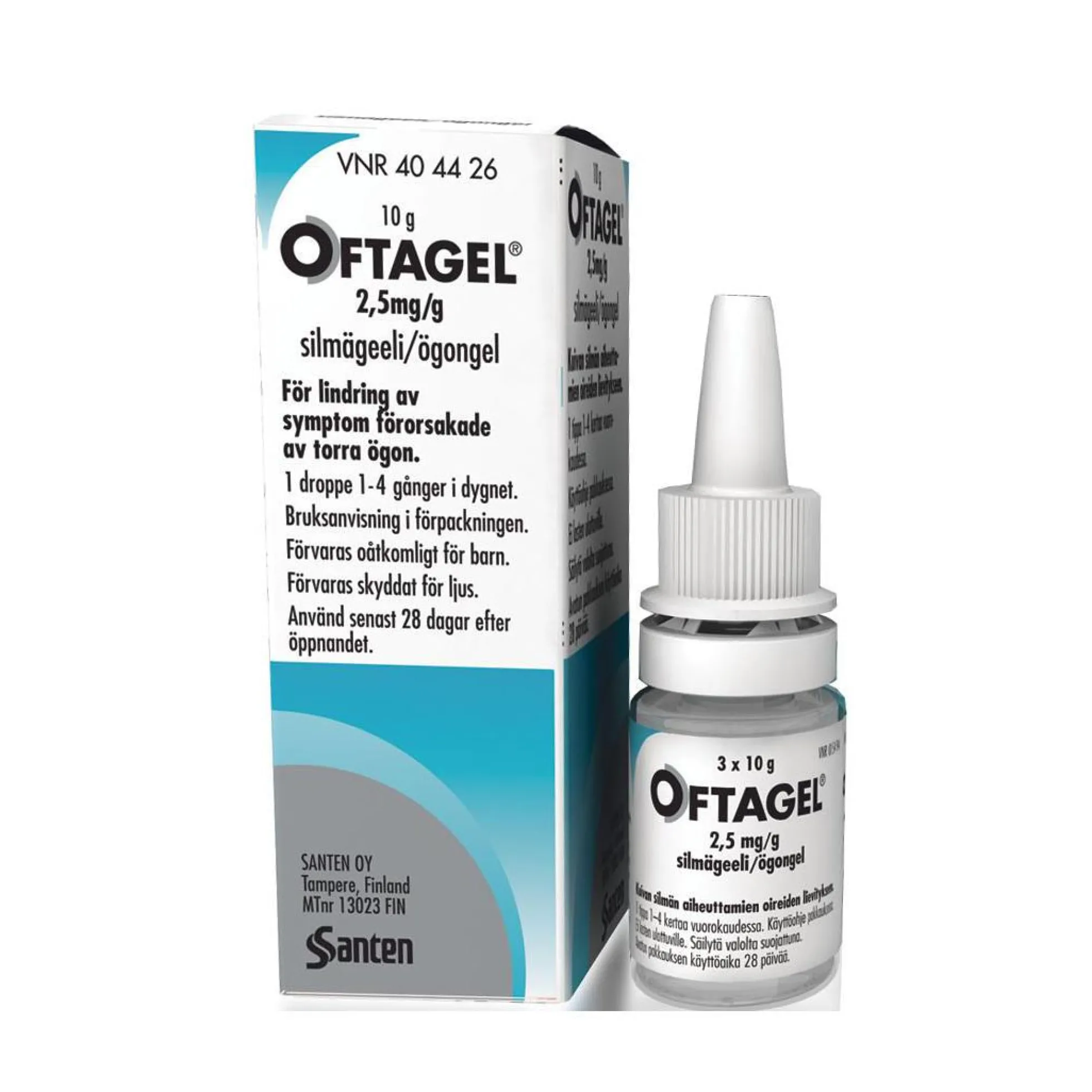 OFTAGEL 2,5 mg/g silmägeeli pullossa -eri kokoja