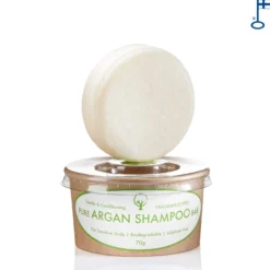 Okabo Organics Hoitava Argansampoopala, hajusteeton