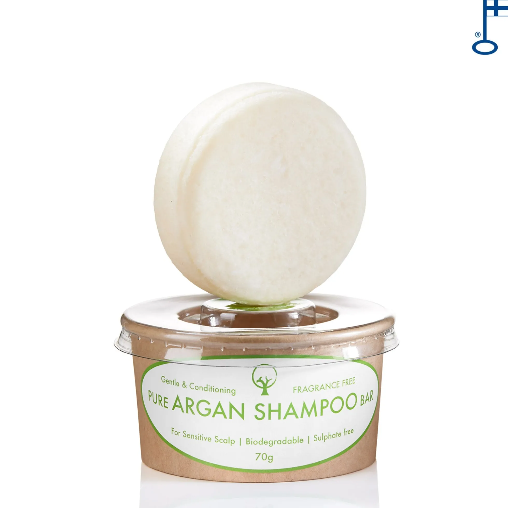 Okabo Organics Hoitava Argansampoopala, hajusteeton