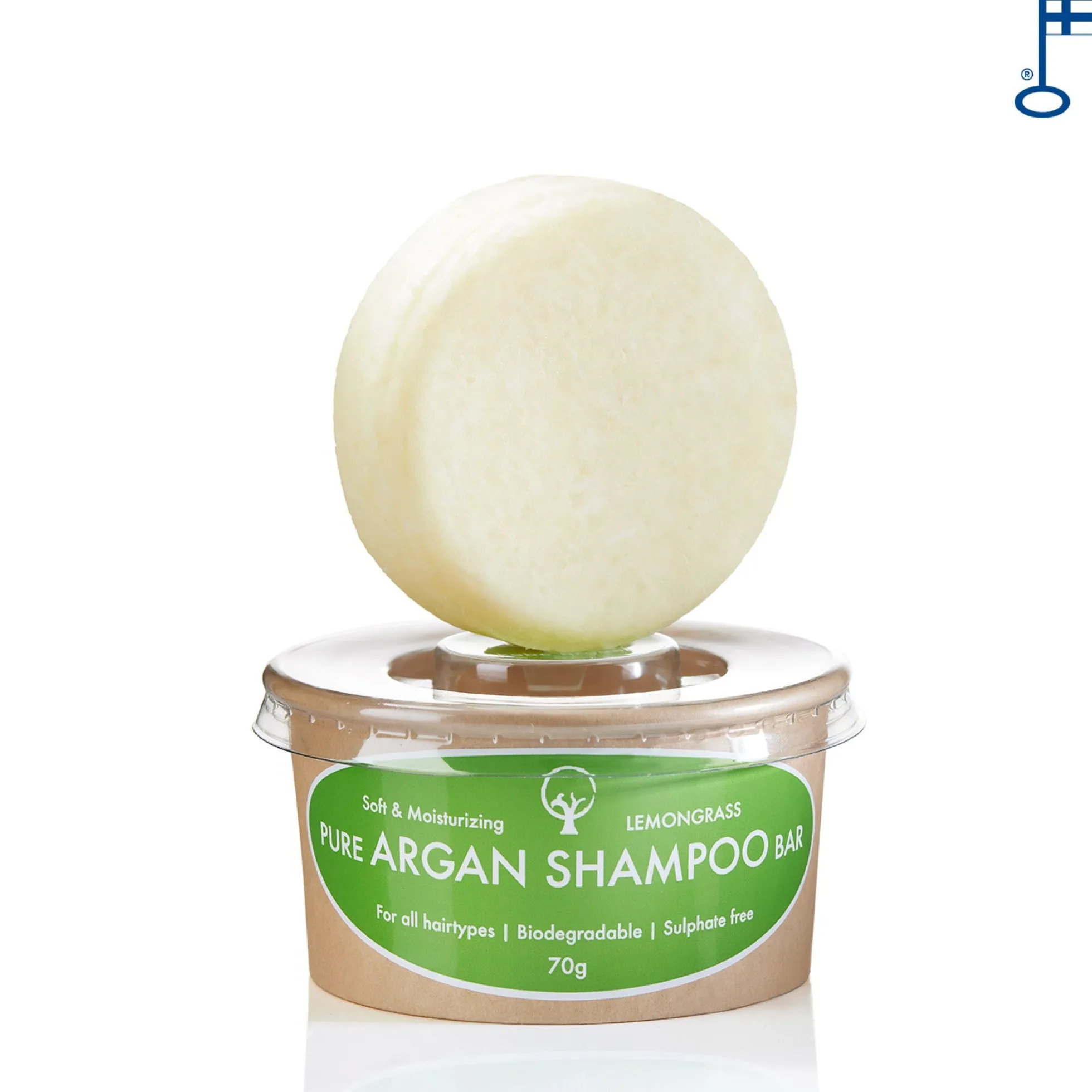 Okabo Organics Kosteuttava Argansampoopala, sitruunaruoho