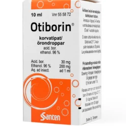 Otiborin 30/200 mg/ml -korvatipat lievän korvakäytävätulehduksen hoitoon