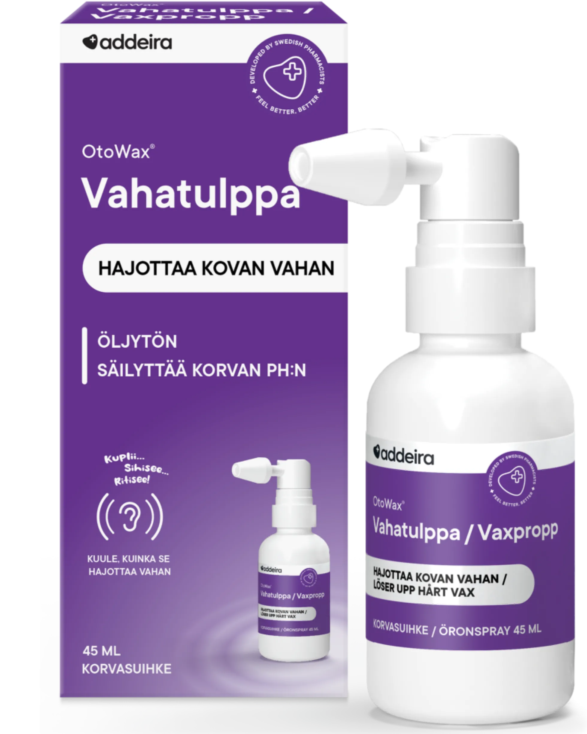 OtoWax Vahatulppa korvasuihke vahatulpan ennaltaehkäisyyn ja hoitoon 45ml
